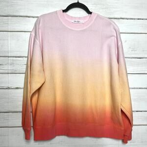 Moon Ryder Corded Crewneck Sweatshirt Washed Purple Cotton Long Sleeve Size XS